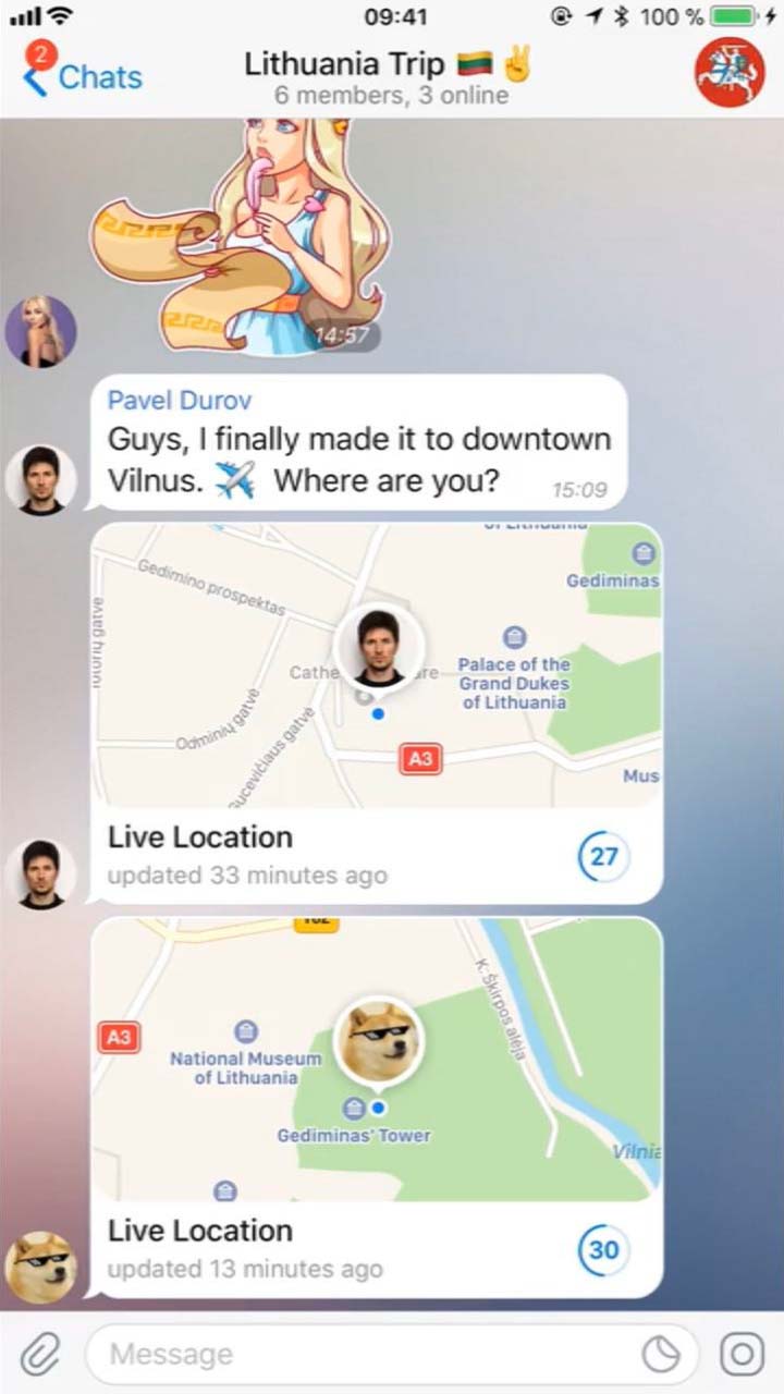 Геолокация от Telegram