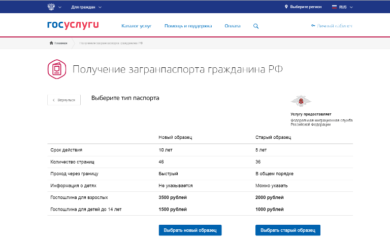 загранпаспорт ребенку до года
