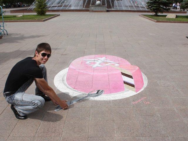 рисование на асфальте