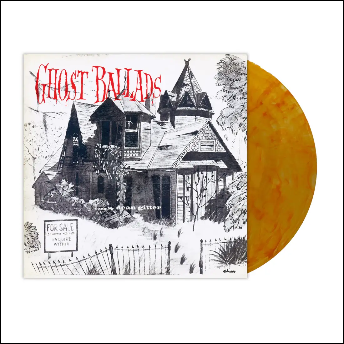 Альбом Ghost Ballads Дина Гиттера с иллюстрацией Чарльза Аддамса
