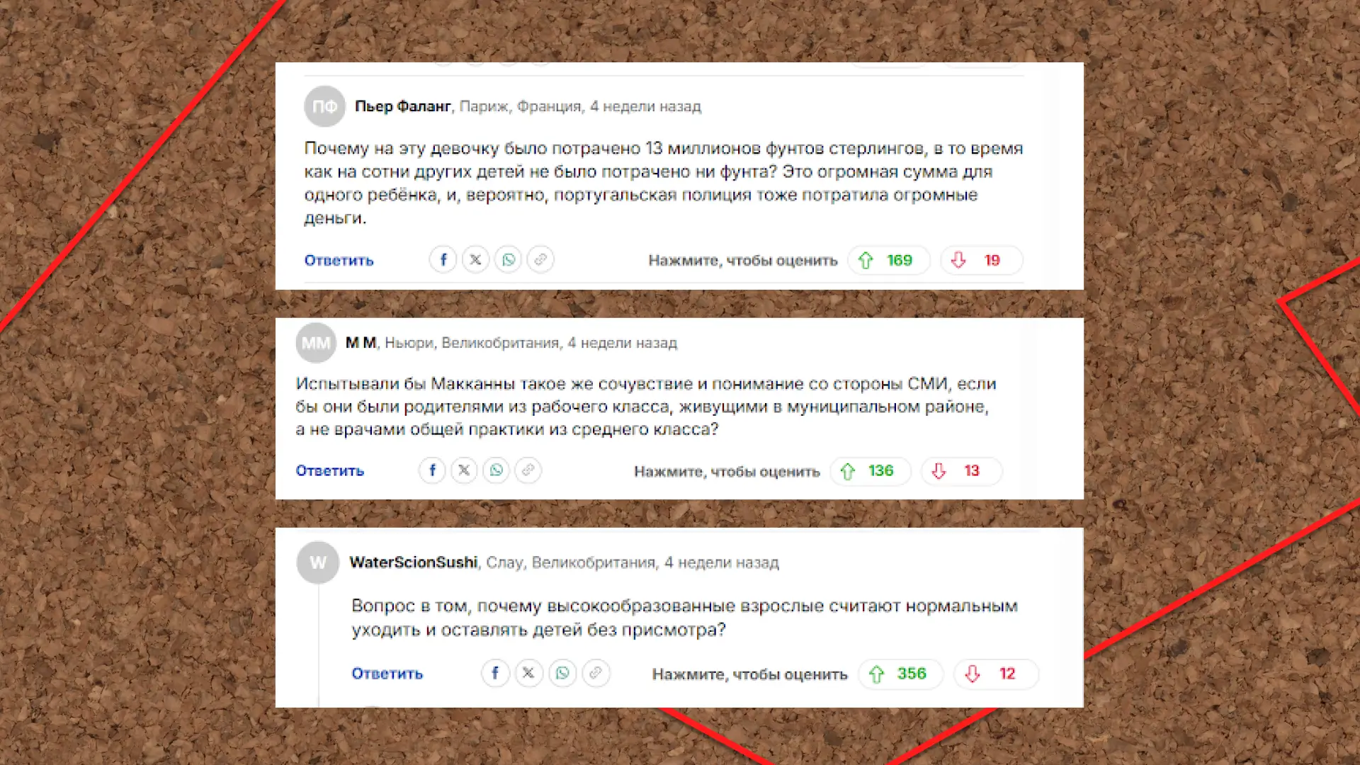 Комментарии об исчезновении Мэдлин Макканн на сайте Daily Mail