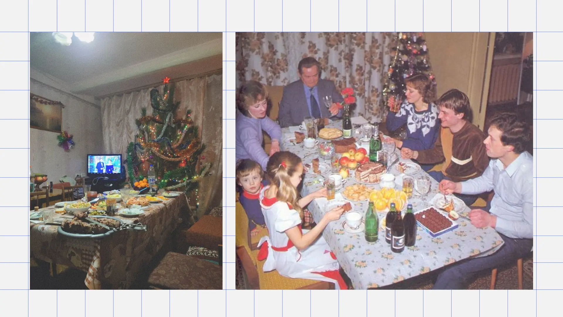 Новогоднее застолье 1990-е Ностальгия Новый год. Источник: Pinterest