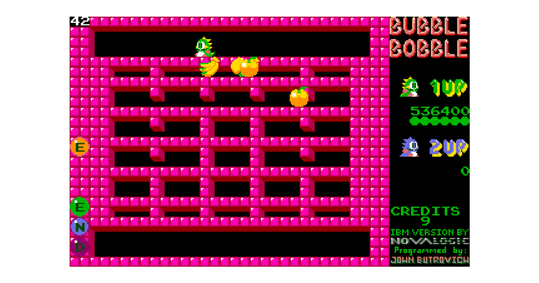 Игра денди для двоих: Bubble Bobble